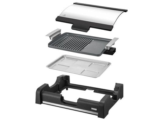 Unold Elektro-Tischgrill für den Garten, mit Kontrollleuchte, schwarz