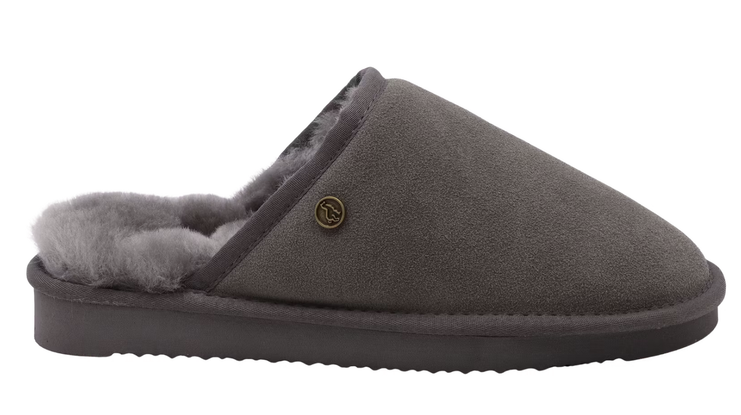 Alpacas Footwear Soft Herren Lammfell Hausschuhe - Charcoal - Größe 39