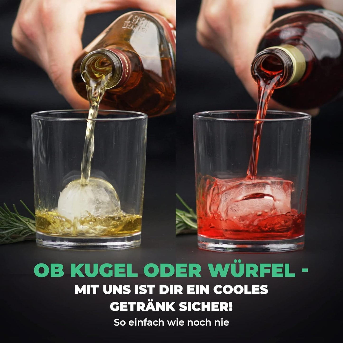 Neighbour's Friend Patentierte Eiskugelform mit XXL Eiswürfelform - Große Eiswürfelform rund Platinsilikon für Cocktails, Whisky & Longdrinks - 6x Eiswürfel & 6x Eiskugeln spülmaschinengeeignet