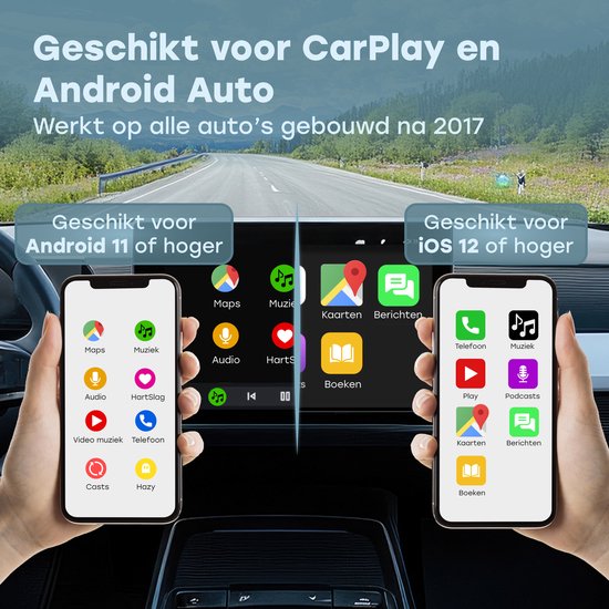 Audyn CarPlay Dongle - USB & USB-C - Geeignet für Android Auto & Carplay - CarPlay Wireless - Auto-Dongle - Drahtlos