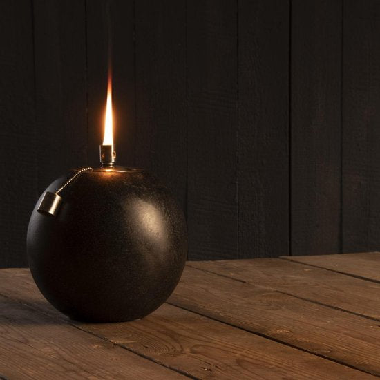 Öllampe terrazzo L - Atmosphäre Garten - 14,2 x B 14,2 x H 15,6 cm - Schwarz - Groß