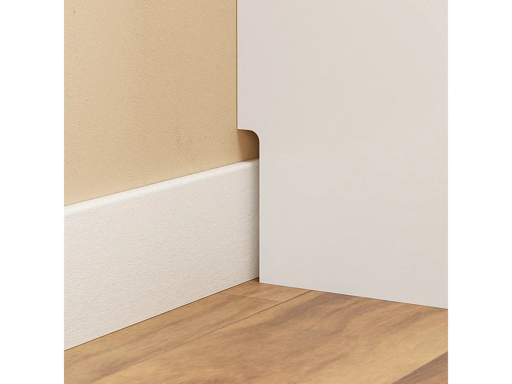 Sobuy Abfallbehälter mit Fußpedal und Schublade – Weiß in hellem Eichen-Look – 35 × 25 × 101,7 cm