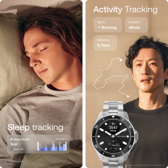 Withings ScanWatch Nova – 42 mm Hybrid-Smartwatch – EKG, Vorhofflimmern-Erkennung, SpO₂-Messung, Herzfrequenzmesser, Schlaf-Tracker, 24/7-Temperaturmessung, 35 Tage Akkulaufzeit, Saphirglas, wasserdicht bis 10 ATM