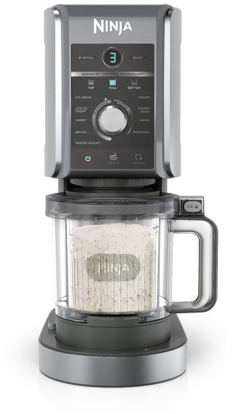Ninja CREAMi Deluxe Eismaschine NC502EU – 10 Programme – Schwarz – 1,4 l – Zur Zubereitung von Eis, Sorbet, Gelato und Milchshakes – Inklusive 2 Bechern
