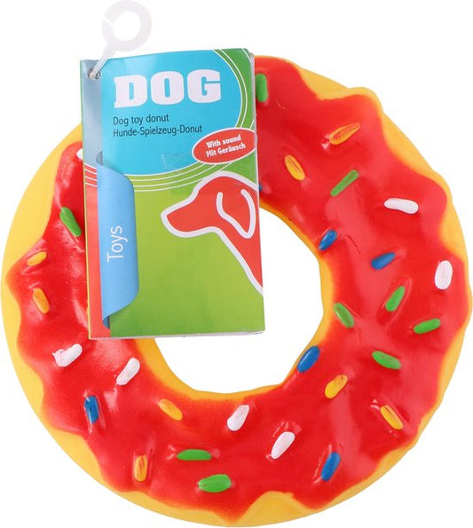 Maxxpro - quietschendes Donut Hundespielzeug - 13x13x3mm - Kunststoff - bunt