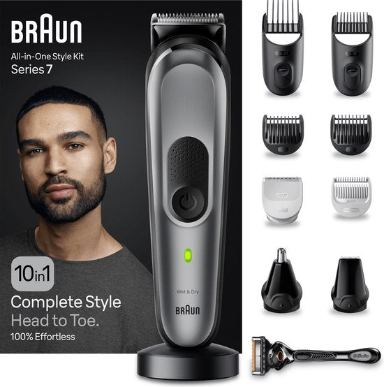 Braun All-In-One Style Kit Series 7 MGK7420, 10-in-1-Set für Bart, Kopfhaar, Manscaping und mehr