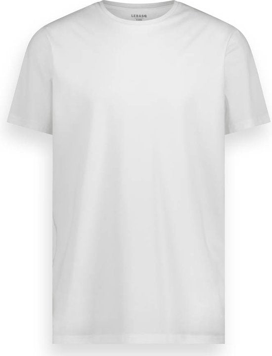 LEBASQ – Miles' Herren-T-Shirt – 3er-Pack – Rundhalsausschnitt – Extra lang – Als Unterhemd geeignet – Weiß – XXL – Baumwolle