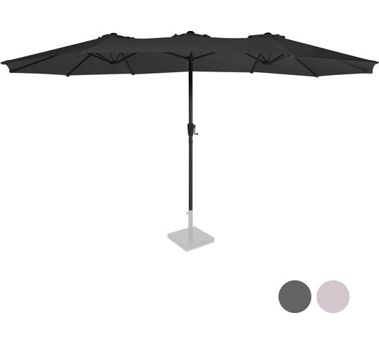 VONROC - Premium Sonnenschirm Iseo - 460x270cm - Doppelter Sonnenschirm - Langlebig - UV-beständiges Tuch - Inkl. Schutzhülle - Anthrazit/Schwarz