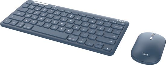 Trust Lyra – Kabellose Tastatur und Maus – Multi-Connect – QWERTY US – Blau