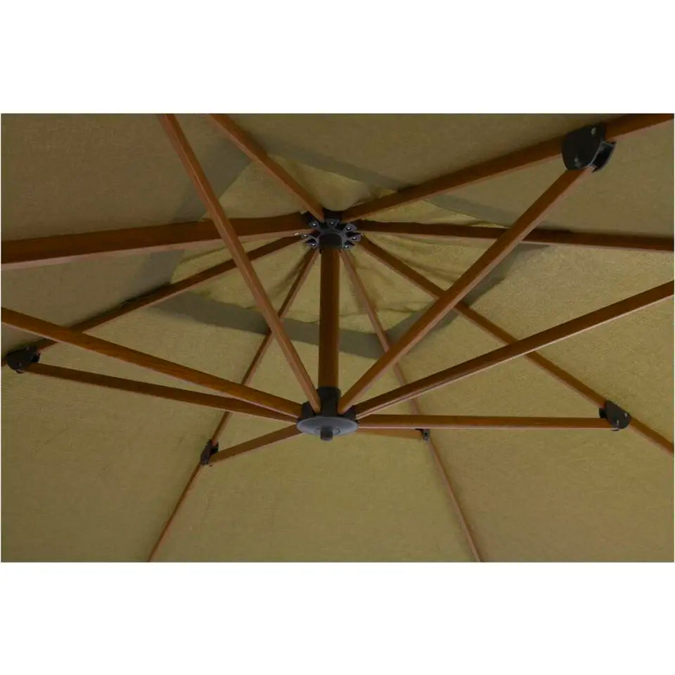 Schwebeschirm Nancy – Grün – 300 x 300 cm – um 360° drehbar mit Ständer