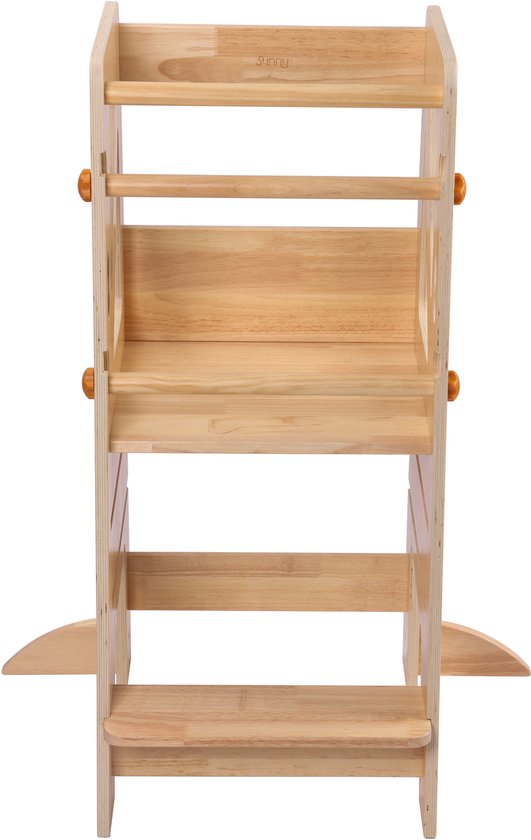 Sunny Liv Lern-Turm „Naturel“ – Montessori-inspiriertes Küchenhilfsmittel aus Holz – Verstellbarer Kinder-Küchenturm – Sicheres und pädagogisches Spielzeug
