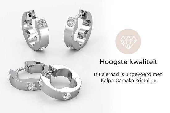 Yolora Elgance Damen Ohrringe mit Kalpa Camaka Kristalle - Silber - 18K Weißgold vergoldet - Damen Ohrringe Silber - Schmuck - Luxus Geschenk Box - Geschenk Box - Exklusive Geschenk Box - Schöne Geschenk Verpackung