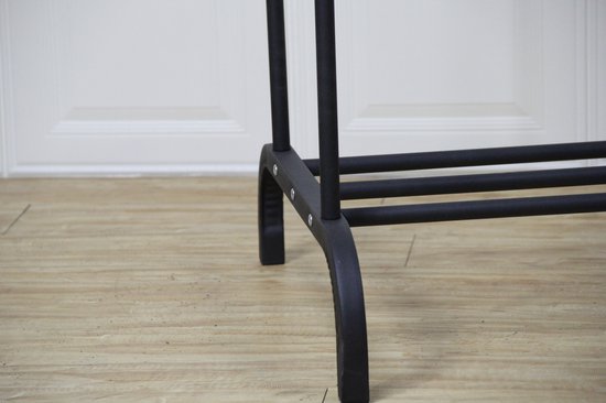 O'DADDYÂ¬Ã† Kleiderständer Metall xl - Kleiderständer schwarz - bis 25 kg pro Rohr - Doppelkleiderstange - Garderobenständer mit Schuhablage - Kleiderständer doppelt - 110 x 54 x (130-150) cm
