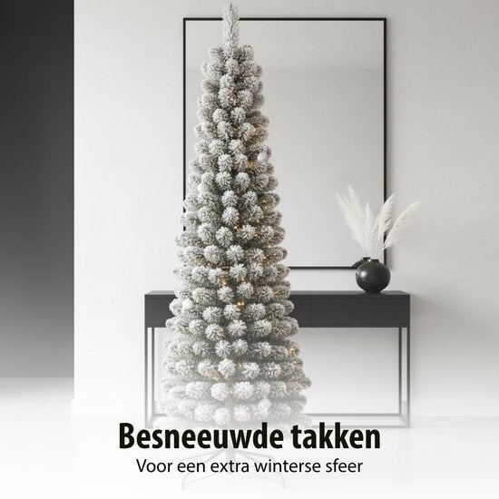 Black Box Trees Kunst-Weihnachtsbaum – Kunst-Weihnachtsbaum H 215 x Ø 56 cm – mit Schnee – Grün, matt