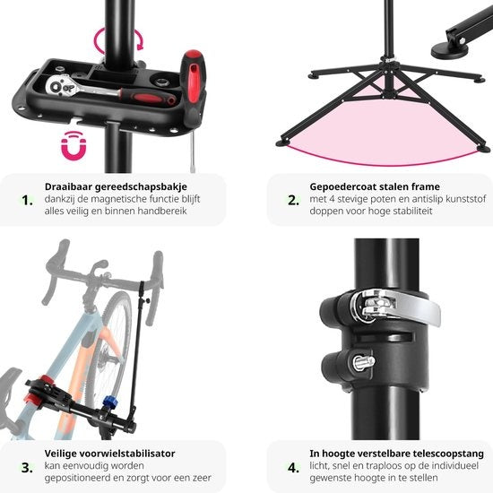 tectake - Fahrrad-Reparaturständer Fahrrad-Montageständer E-Bike Philipp - 402899