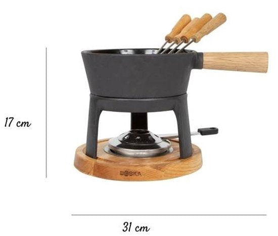 Boska Fondue Set Pro - Käsefondue - 1,2 L - Für jedes Kochfeld - Inkl. vier Fonduegabeln