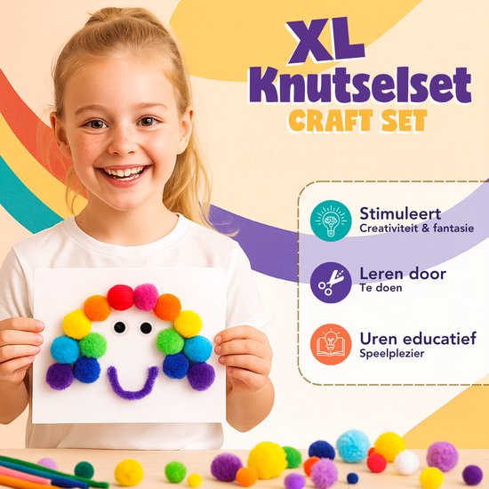 Vaive Bastelset 905-teilig - Basteln Mädchen & Jungen - Perlen, Federn, Pompons & Wackelaugen - Bastelkoffer - Bastelbedarf - Bastelsets