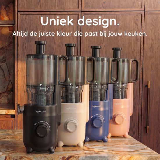 Safecourt Kitchen Slow Juicer - leistungsstarker Motor [Vorschneider & Kaltpress-Technologie] - einfache Reinigung - BPA-frei - Entsafter Pink