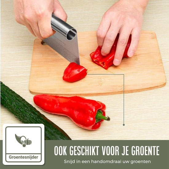 COOCK - Teigschaber aus Edelstahl - Teigschaber - Gemüseschneider - Pizzamesser - Teigschneider - Kuchen- und Tortenschaber