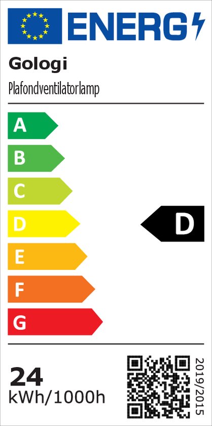 Gologi Deckenventilator mit Beleuchtung - Ã˜60 cm - LED RGBW - 6 Stufen - Schlafzimmer-Deckenleuchte - Deckenleuchte mit Ventilator - Mit Fernbedienung und App - Schwarz