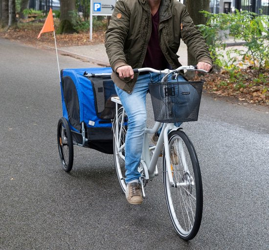 Bicycle Gear Hundefahrradanhänger - Blau - 40kg - Mit Regenschutz & Reflektoren