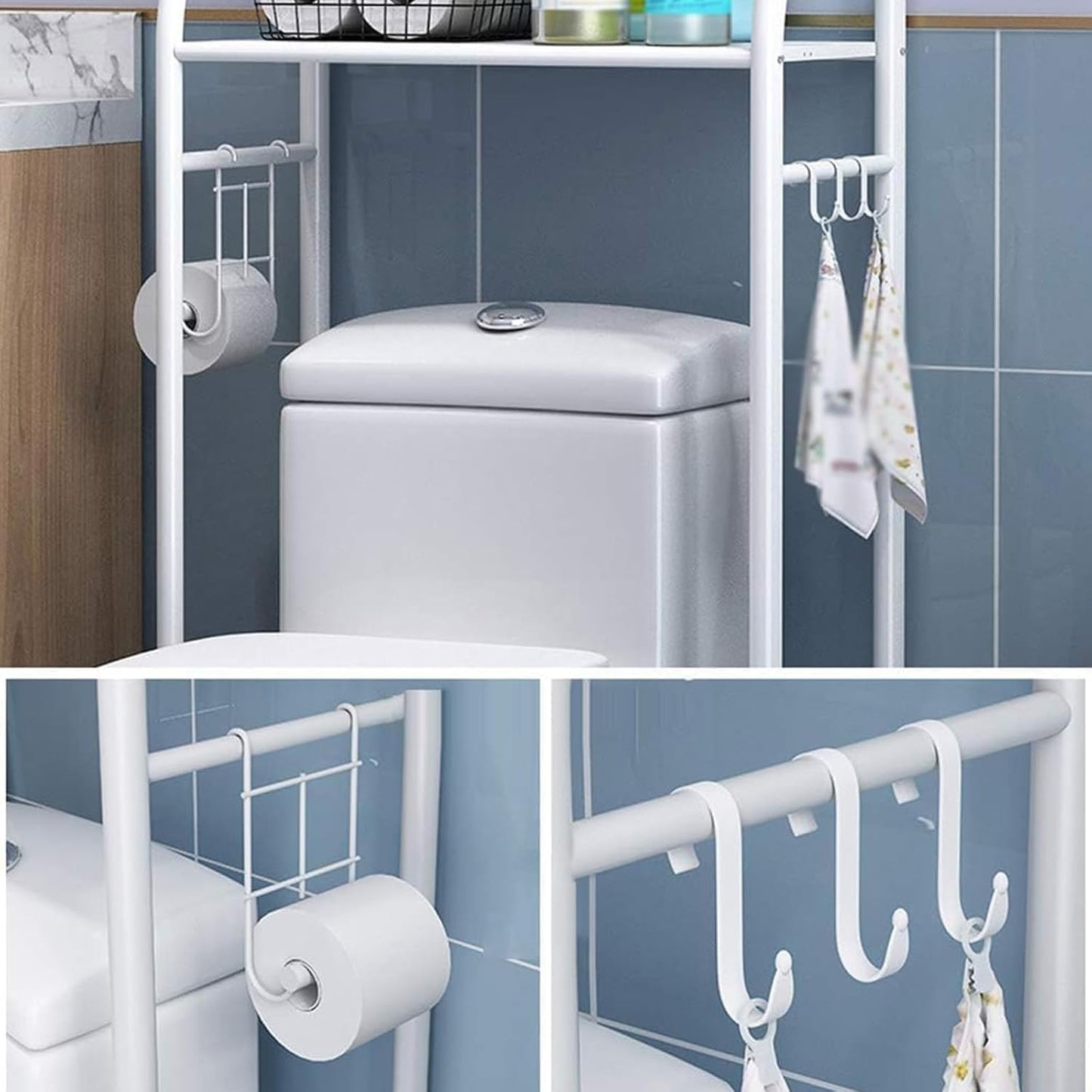 LBB 3-lagiges Toilettenregal - Schwarz