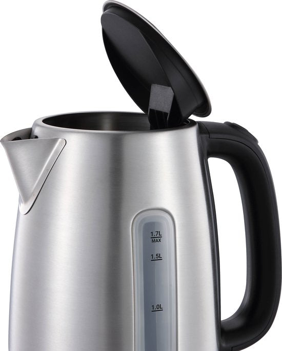 Tomado TWK1709S - Edelstahl-Wasserkocher - 1,7 Liter Fassungsvermögen - 2200W - Kalkfilter - Wasserstandsanzeige