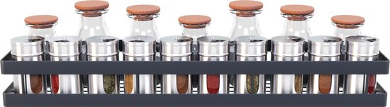 Noswo Kräutergestell hängend - Kräutergestell für Kräutertöpfe - Küchenregal hängend - 50 cm - Schwarz