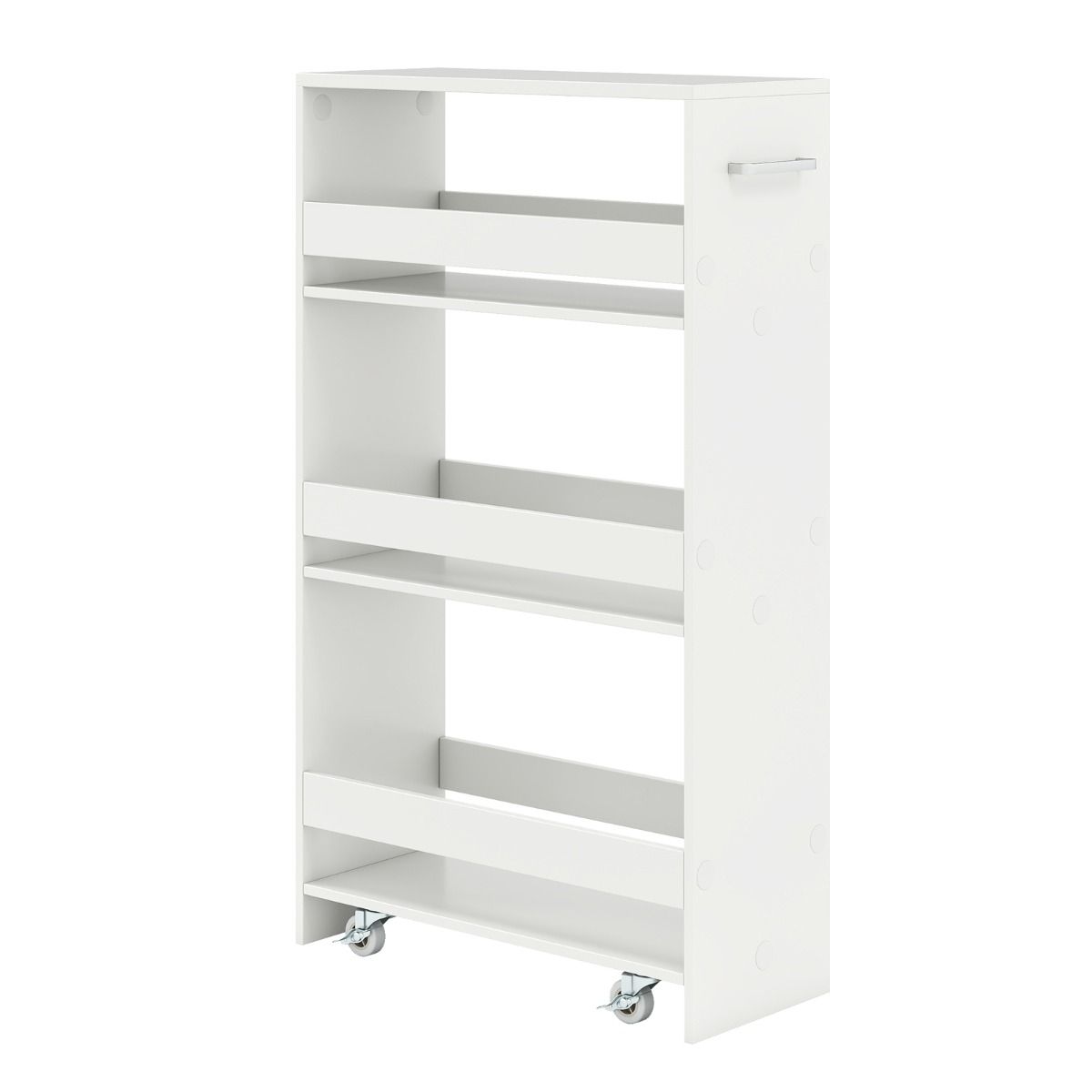 Coast Küchenwagen – schmales Regalgestell mit Rollen – 4 Etagen – weiß – 47,5 x 20 x 80,5 cm
