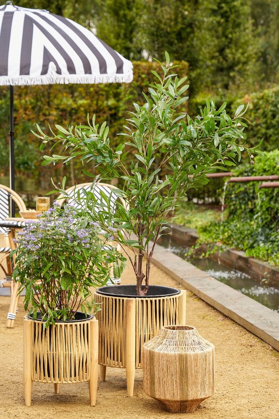 In The Mood Collection Osborn Sonnenschirm - H238 x Ø220 cm - Schwarz, Weiß