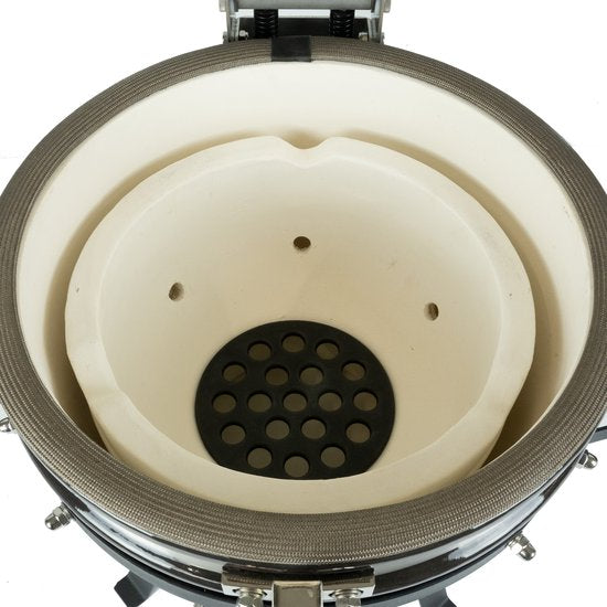 Grizzly Grills Kamado Elite Compact – Ø 33 cm / Ø 13 Zoll – Holzkohlegrill – Kamado – komplett mit Plattenhalter und Ascheschaufel