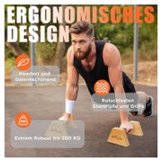 DH FitLife Push-up-Griffe aus Holz – 2er-Set – Buche – max. 200 kg
