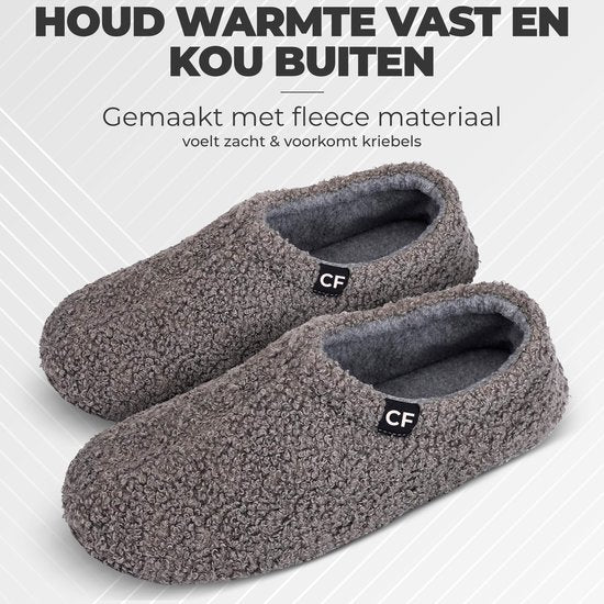 Hausschuhe Damen - Hausschuhe - Größe 40/41 - Grau - Rutschfest - Comfeet