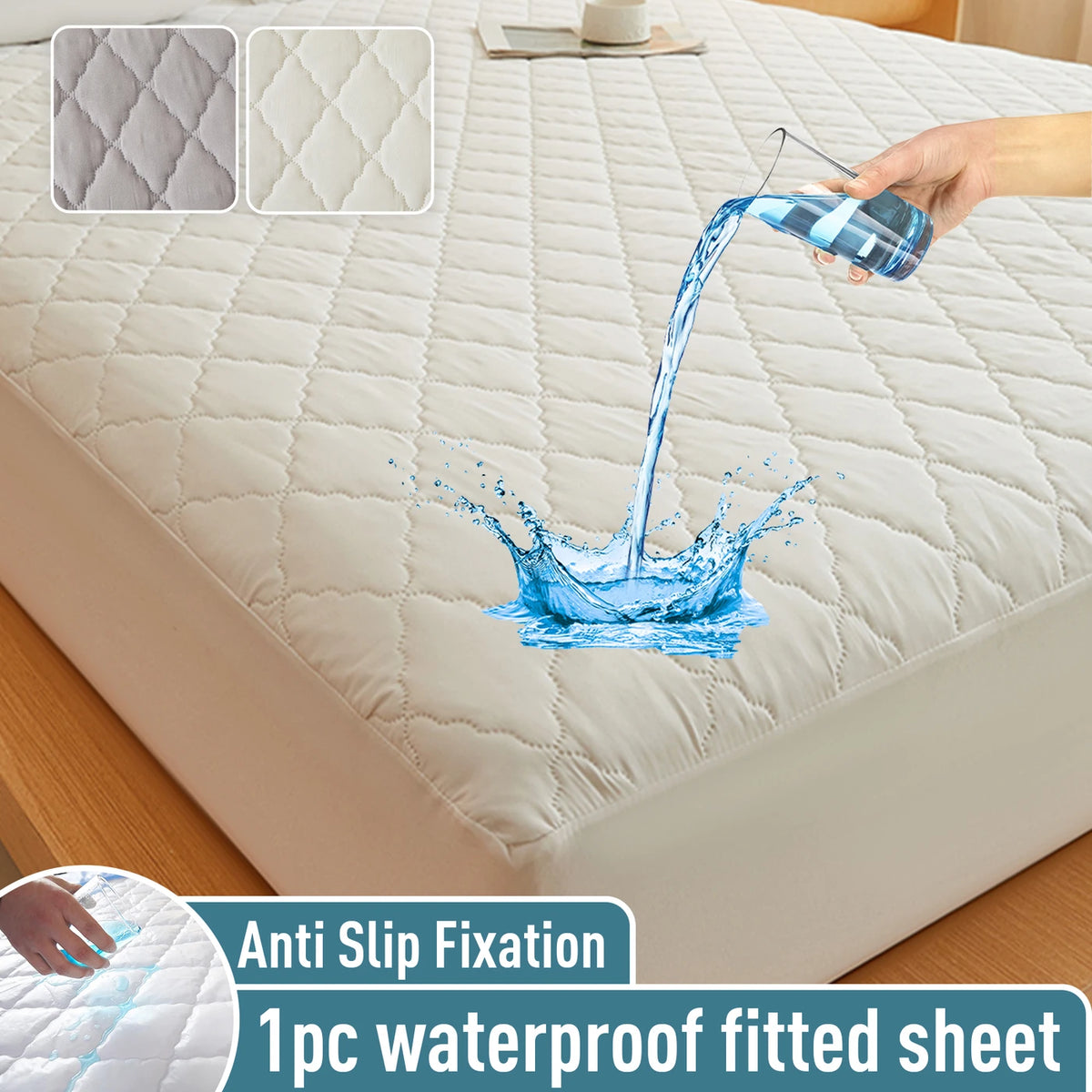 LeBonsoir Wasserdichter Matratzenschoner 150 x 200 cm – Spannbetttuch für eine Eckenhöhe von bis zu 30 cm – Gesteppt und atmungsaktiv – Weiß