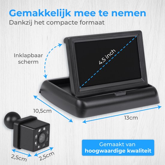 Nuvance - Babykamera - rutschfest und verstellbar - inklusive 4,5 Zoll Monitor - Schwarz