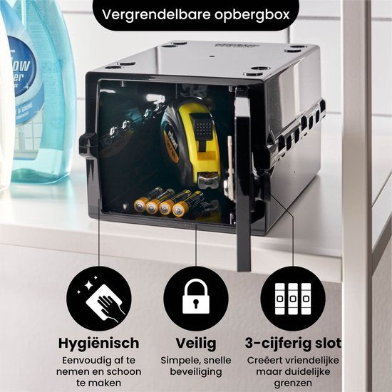 Lockabox Mini™ Aufbewahrungsbox mit Zahlenschloss - Abschließbarer Medizinschrank - Polycarbonat-Tresor - kühlschrank- und gefrierschrankgeeignet - 3 Liter - 22,3 x 15,4 x 12 cm