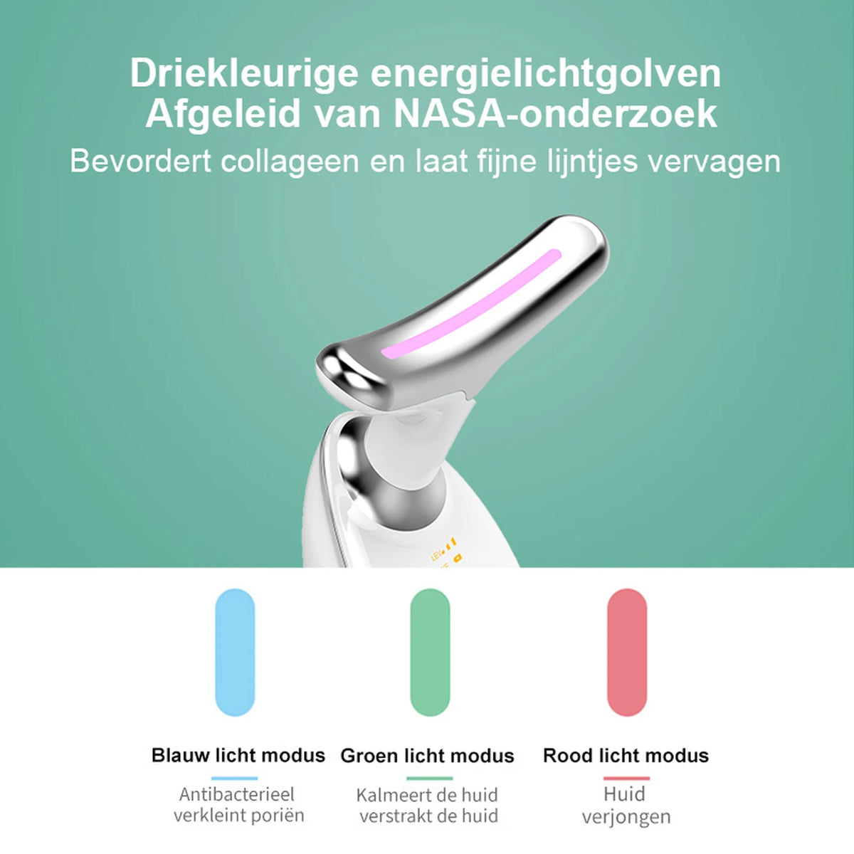 Sunluxy ES-1081 Nackenmassagegerät – EMS-Mikrostrom, 7-farbiges LED-Licht und 45 °C-Wärmefunktion – Gesichts- und Nackenpflege – 16,2 x 13,2 x 5,8 cm