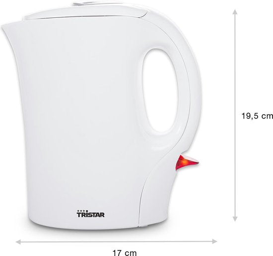 Tristar Wasserkocher WK-3372 – 1100 W – 1 l – Für den Campinggebrauch geeignet – Weiß