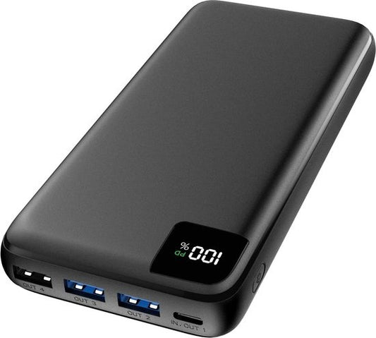 Strex - Powerbank - 27.000 mAh - 22.5W Schnellader - USB-A/USB-C - Universelle Powerbank für u.a. iPhone/Samsung - Schwarz
