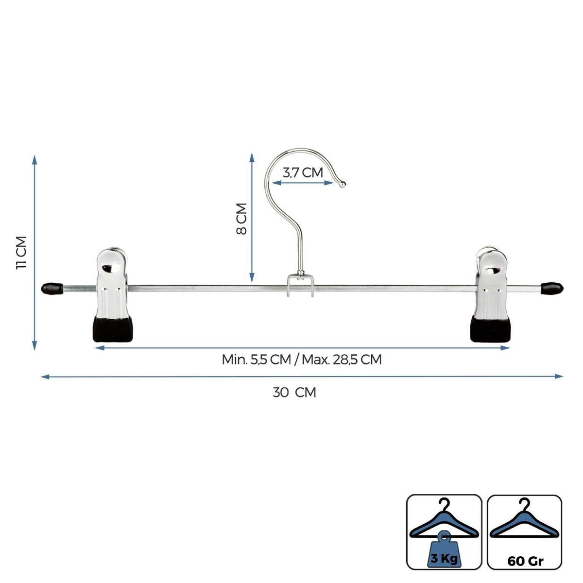 LifeGoods - Hosenbügel - 20 Stück - Rutschfest - Metall