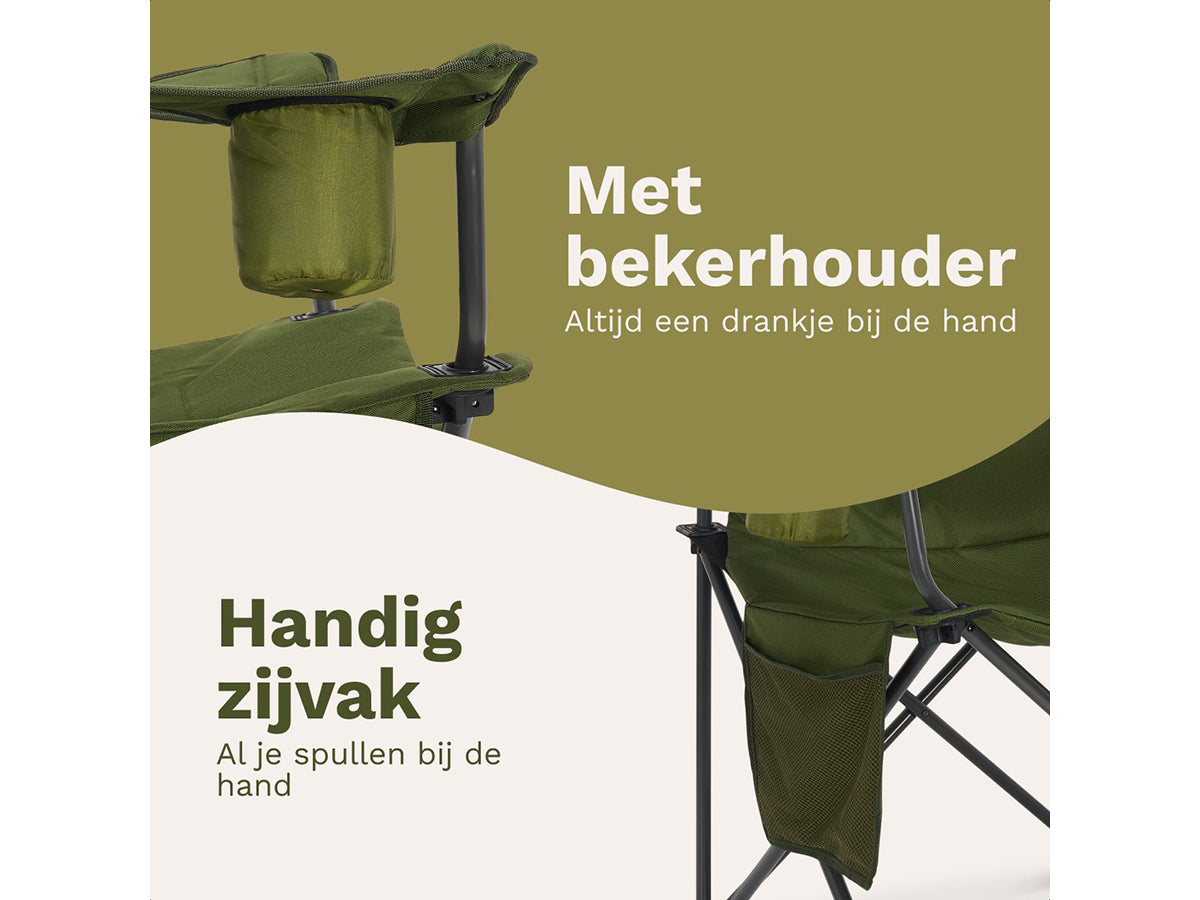 TRVLMORE Campingstuhl Small Plus Schwarz - 30 x 104 cm Zusammengeklappt - Kapazität 160 kg - Faltbares Design