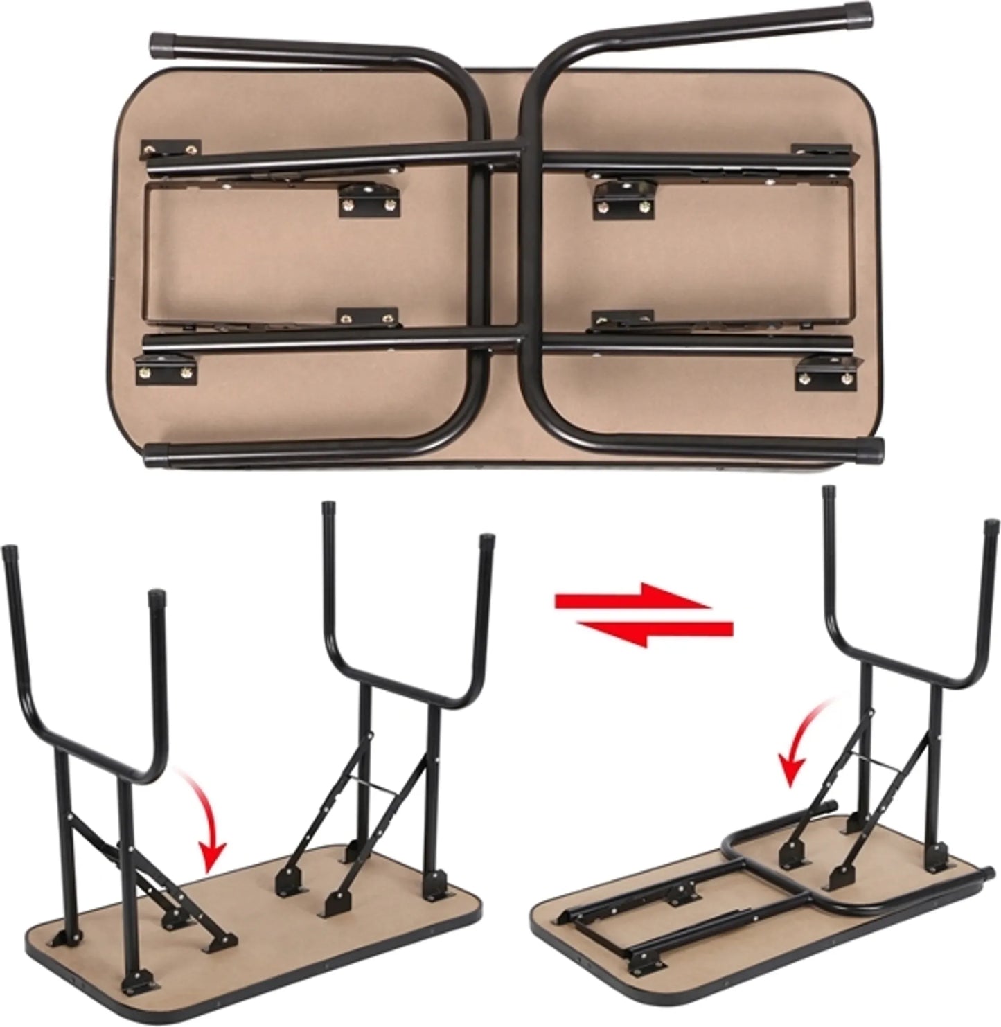 Yaheetech klappbarer Pflegetisch - ausgestattet mit höhenverstellbarem Ständer und abnehmbarem Trageriemen und rutschfester Arbeitsplatte - für Hunde und Katzen - schwarzes Metall und PU-Leder - 80,5 x 46 x 76 cm