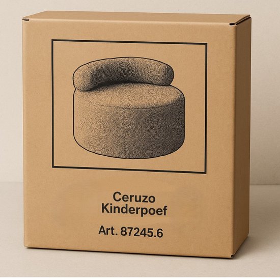 Ceruzo Kindersessel - Rosa Aufbewahrungsstuhl - Teddy Boucle- Weiche Rückenlehne- Ø 35 -H28 cm