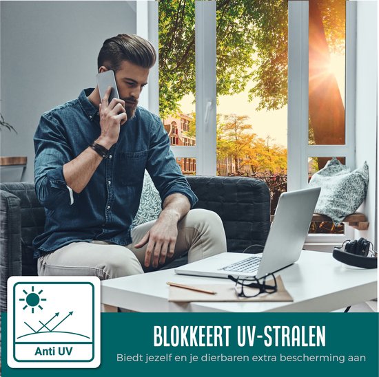 Homewell® Sonnenschutz-Fensterfolie – 70 x 300 cm – Isolierend – Statisch haftend & wiederverwendbar – Gegen Hitze & Einblicke – HR+ geeignet – 25 % Spiegeleffekt, schwarz