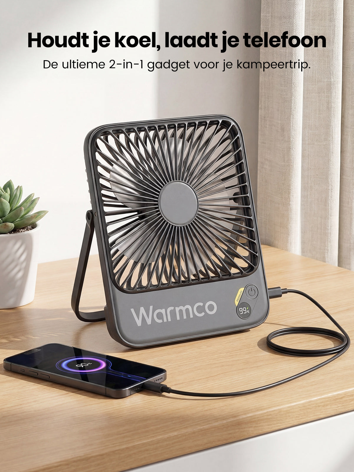 Warmco D3 tragbarer Ventilator – 7 Zoll – 10.000 mAh