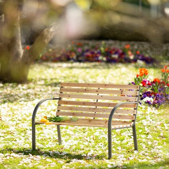 tectake - Gartenbank Bank Holzbank - Kiefer - 119,5 cm lang - 401425