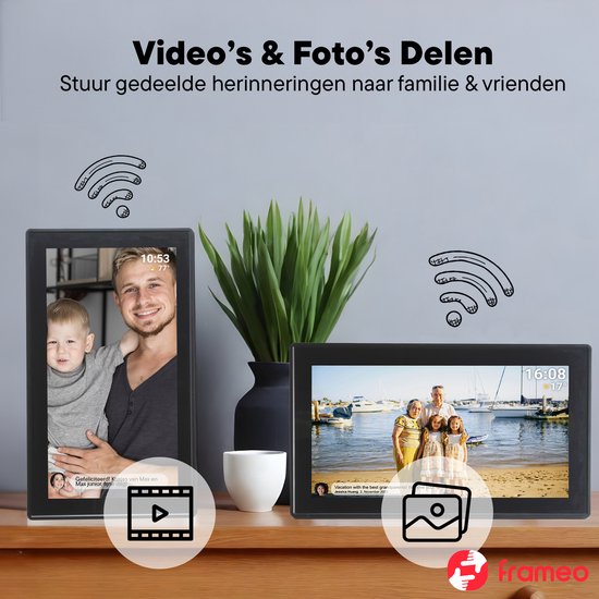 Denver Digitaler Bilderrahmen 15,6 Zoll - XL - Full HD - Frameo App - Fotorahmen - WLAN - 16GB - IPS Touchscreen - PFF1515B