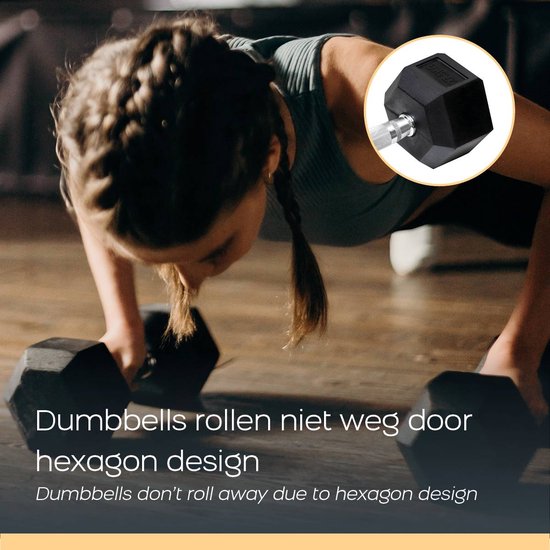Orange Gym, Hex Hantel - 16KG - Sechseck Hanteln - Neopren Hantel