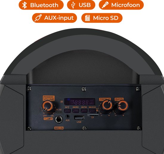 Denver - BPS355 - Lautsprecher & Party Box - Disco Lights - inkl. Fernbedienung - Mikrofonanschluss - Schwarz