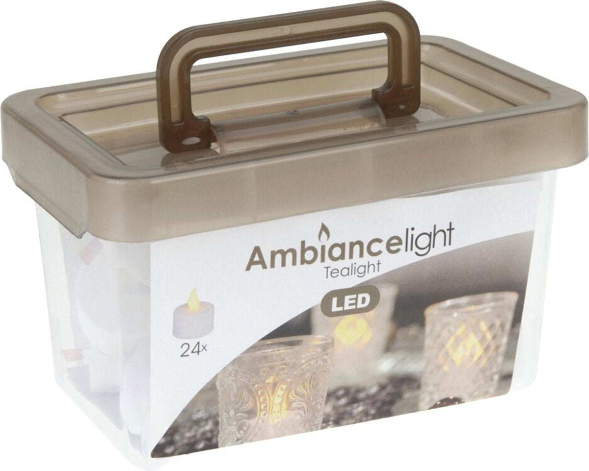 Stimmungslicht Teelichter/Teelichter - 24 Stück - LED - Batterien - Kunststoff - D3,8 cm